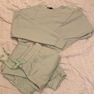 Mint green crewneck and jogger set